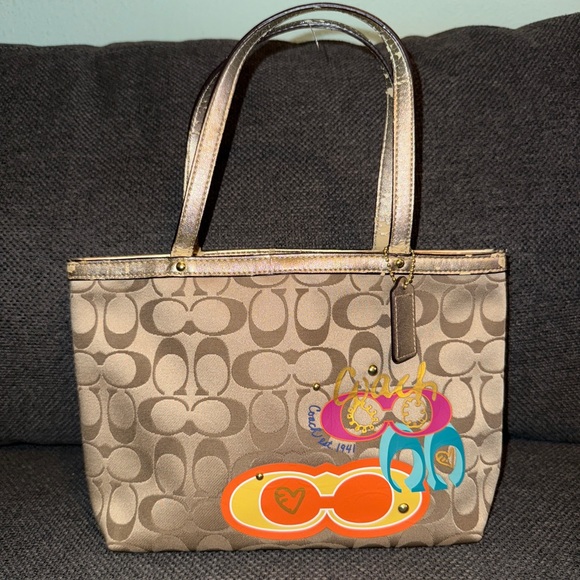 Coach Brown Mini Bag with Colorful Accents - Picture 1 of 8